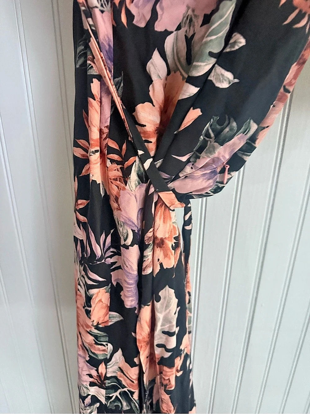L*Space Floral One Shoulder Dress in Black & Pink Size 6 - Picture 3 of 5
